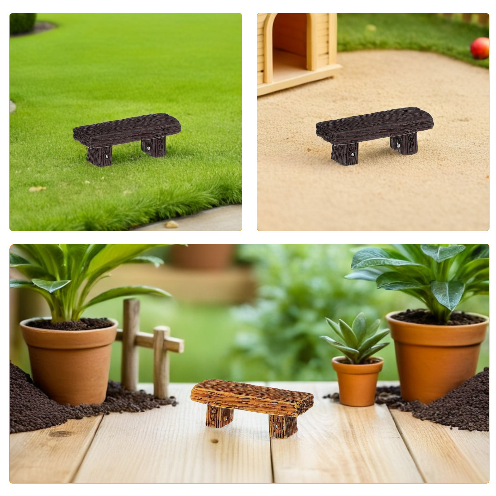 Bonsai Garden Landscape Design - 12 pièces de bancs miniatures en
