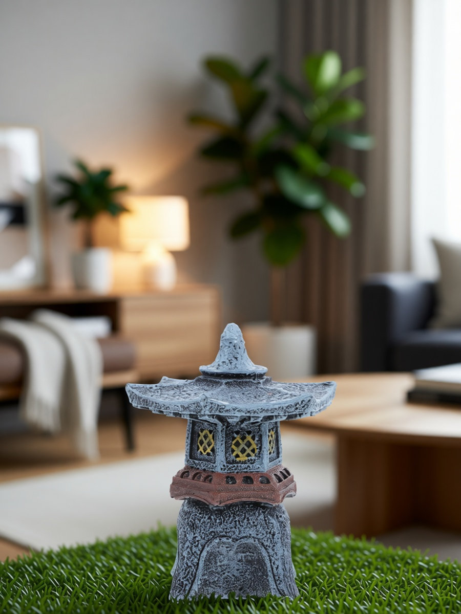 Bonsai Garden Landscape Design - Statue de jardin en résine, lanterne